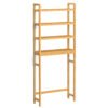 SONGMICS Over The Toilet Storage, 4-Tier Over Toilet Bathroom Organizer with Adjustable Shelf, Fit Most Toilets, Space-Saving, Easy Assembly, Natural BTS041N01