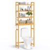 SONGMICS Over The Toilet Storage, 4-Tier Over Toilet Bathroom Organizer with Adjustable Shelf, Fit Most Toilets, Space-Saving, Easy Assembly, Natural BTS041N01 - Billede 2