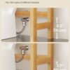 SONGMICS Over The Toilet Storage, 4-Tier Over Toilet Bathroom Organizer with Adjustable Shelf, Fit Most Toilets, Space-Saving, Easy Assembly, Natural BTS041N01 - Billede 4