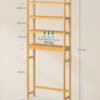 SONGMICS Over The Toilet Storage, 4-Tier Over Toilet Bathroom Organizer with Adjustable Shelf, Fit Most Toilets, Space-Saving, Easy Assembly, Natural BTS041N01 - Billede 5