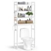 SONGMICS Over The Toilet Storage, 4-Tier Over Toilet Bathroom Organizer with Adjustable Shelf, Fit Most Toilets, Space-Saving, Easy Assembly, White BTS041W01 - Billede 2