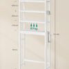 SONGMICS Over The Toilet Storage, 4-Tier Over Toilet Bathroom Organizer with Adjustable Shelf, Fit Most Toilets, Space-Saving, Easy Assembly, White BTS041W01 - Billede 5