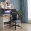 SONGMICS Racing Sport Office Chair with Tilt Function Computer Desk Swivel Chair PU Black-Grey OBG38BG - Billede 3