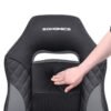 SONGMICS Racing Sport Office Chair with Tilt Function Computer Desk Swivel Chair PU Black-Grey OBG38BG - Billede 5
