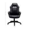 SONGMICS Racing Sport Office Chair with Tilt Function Computer Desk Swivel Chair PU Black-Grey OBG38BG - Billede 7