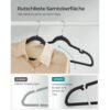 SONGMICS Velvet Hangers, Pack 30 Coat Hangers for Clothes, Non-Slip, with Shoulder Notches, Trouser Bar, 360° Swivel Hook, Space-Saving, 0.6 cm Thick, 43 cm Long, Grey CRF029V03 - Billede 3