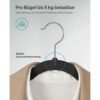 SONGMICS Velvet Hangers, Pack 30 Coat Hangers for Clothes, Non-Slip, with Shoulder Notches, Trouser Bar, 360° Swivel Hook, Space-Saving, 0.6 cm Thick, 43 cm Long, Grey CRF029V03 - Billede 5