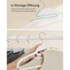 SONGMICS Set of 20 Plastic Hangers, Coat Hangers with U-Shaped Opening, Non-Slip, Space-Saving, 0.5 cm Thick, 41.5 cm Long, 360° Swivel Hook, White CRP041W02 - Billede 3