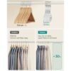 SONGMICS Set of 20 Plastic Hangers, Coat Hangers with U-Shaped Opening, Non-Slip, Space-Saving, 0.5 cm Thick, 41.5 cm Long, 360° Swivel Hook, White CRP041W02 - Billede 6