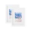 SONGMICS Picture Frame Set of 2, A4 (21x29.7 cm) without Mat, 5x7 inch (13x18 cm) with Mat, Glass Front, Home and Office, White MDF Photo Frames RPF04WT