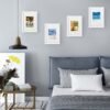 SONGMICS Picture Frame Set of 2, A4 (21x29.7 cm) without Mat, 5x7 inch (13x18 cm) with Mat, Glass Front, Home and Office, White MDF Photo Frames RPF04WT - Billede 3