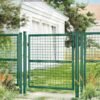 SONGMICS GGD150G01 Galvanised Steel Garden Gate Fence Gate with Lock Door Handle and Key 106 x 100 cm (L x H), Green - Billede 2