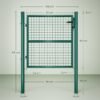SONGMICS GGD150G01 Galvanised Steel Garden Gate Fence Gate with Lock Door Handle and Key 106 x 100 cm (L x H), Green - Billede 6