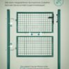 SONGMICS GGD150G01 Galvanised Steel Garden Gate Fence Gate with Lock Door Handle and Key 106 x 100 cm (L x H), Green - Billede 7