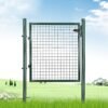 SONGMICS Garden Gate, Galvanised Steel, Sturdy and Durable, Lockable, 87 x 100 cm (Side Columns Not Included), 5 x 20 cm Mesh Grid, Green, GGD150G - Billede 2