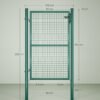 SONGMICS Garden Gate, Galvanised Steel, Sturdy and Durable, Lockable, 87 x 150 cm (Side Columns Not Included), 5 x 20 cm Mesh Grid, Green, GGD200G - Billede 6