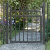 SONGMICS Garden Gate, Galvanised Iron Garden Door, Fence Gate, Sturdy and Durable, with Quality Lock, Handle and Key, 106 x 100 cm (L x H), Grey GGD350G - Billede 2