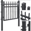 SONGMICS Garden Gate, Galvanised Iron Garden Door, Fence Gate, Sturdy and Durable, with Quality Lock, Handle and Key, 106 x 100 cm (L x H), Grey GGD350G - Billede 4