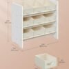 Legetøjsorganisator, børnelegetøjshylde med 9 æsker af non-woven stof, 29,5 x 62,5 x 60 cm, Cloud White - Billede 2