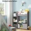 SONGMICS Children's Shelf, Toy Shelf, Children's Bookcase with 7 Storage Boxes in Non-Woven Fabric, Spacious Children's Room, 29.5 x 62.5 x 60 cm, Dove Grey GKR034G10 - Billede 3