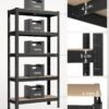 SONGMICS 2 Pack 5 Tier Steel Shelving Unit Boltless Mounting Garage Shed 650kg Load Capacity Each 30x75x150cm Black GLR030B22 - Billede 3
