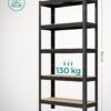 SONGMICS 2 Pack 5 Tier Steel Shelving Unit Boltless Mounting Garage Shed 650kg Load Capacity Each 30x75x150cm Black GLR030B22 - Billede 5