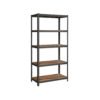 SONGMICS Shelving Unit, 60 x 120 x 200 cm, 750 kg Load Capacity (150 kg per Shelf), Industrial, Adjustable Storage Shelves, for Living Room, Kitchen, Garage, Black and Rustic Brown GLR060B11