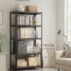 SONGMICS Shelving Unit, 60 x 120 x 200 cm, 750 kg Load Capacity (150 kg per Shelf), Industrial, Adjustable Storage Shelves, for Living Room, Kitchen, Garage, Black and Rustic Brown GLR060B11 - Billede 2