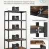 SONGMICS Shelving Unit, 60 x 120 x 200 cm, 750 kg Load Capacity (150 kg per Shelf), Industrial, Adjustable Storage Shelves, for Living Room, Kitchen, Garage, Black and Rustic Brown GLR060B11 - Billede 3