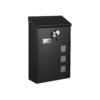 SONGMICS Modern Mailbox, Wall-Mounted Post Letter Box, Copper Core with Swivel Cap, Viewing Windows, Nameplate, Easy to Install, Black GMB031B02