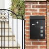 SONGMICS Modern Mailbox, Wall-Mounted Post Letter Box, Copper Core with Swivel Cap, Viewing Windows, Nameplate, Easy to Install, Black GMB031B02 - Billede 3