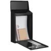 SONGMICS Modern Mailbox, Wall-Mounted Post Letter Box, Copper Core with Swivel Cap, Viewing Windows, Nameplate, Easy to Install, Black GMB031B02 - Billede 4