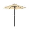 SONGMICS 3 m Garden Parasol Umbrella with Solar-Powered LED Lights, Sunshade with UPF 50+ Protection, Tilting, Crank Handle for Opening Closing, Base Not Included, Beige GPU033M01