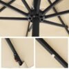 SONGMICS 3 m Garden Parasol Umbrella with Solar-Powered LED Lights, Sunshade with UPF 50+ Protection, Tilting, Crank Handle for Opening Closing, Base Not Included, Beige GPU033M01 - Billede 7