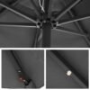 SONGMICS 2.7 m Garden Parasol Umbrella with Solar-Powered LED Lights, Sunshade with UPF 50+ Protection, Tilting, Crank Handle for Opening Closing, Base Not Included, Grey GPU040G01 - Billede 7