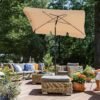 SONGMICS Rectangular Balcony Parasol 1.8 x 1.25 m, UPF 50+ Protection, Tilting Sunshade, PA-Coated Canopy, Carrying Bag, Garden Terrace, Base Not Included, Taupe GPU180K01 - Billede 3