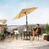 SONGMICS 197 cm Garden Parasol Umbrella, UPF 50+, Sun Shade, 30° Tilt in 2 Directions, Crank Handle for Opening and Closing, for Outdoor Gardens Pool Balcony Patio, Base Not Included, Taupe GPU202K01 - Billede 3