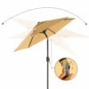 SONGMICS 197 cm Garden Parasol Umbrella, UPF 50+, Sun Shade, 30° Tilt in 2 Directions, Crank Handle for Opening and Closing, for Outdoor Gardens Pool Balcony Patio, Base Not Included, Taupe GPU202K01 - Billede 5