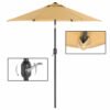 SONGMICS 197 cm Garden Parasol Umbrella, UPF 50+, Sun Shade, 30° Tilt in 2 Directions, Crank Handle for Opening and Closing, for Outdoor Gardens Pool Balcony Patio, Base Not Included, Taupe GPU202K01 - Billede 6