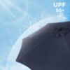 290 cm haveparasol, UPF 50+, solskærm, 30° vipning i 2 retninger, fod medfølger ikke, blå - Billede 4