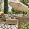 SONGMICS 3 m Garden Umbrella, Octagonal Parasol with Sun Protection, Wooden Pole and Ribs, Tilt Mechanism, Base Not Included, for Balcony Terrace Garden Outdoor, Beige GPU32BE - Billede 2