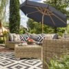 SONGMICS 300 cm Garden Umbrella, Octagonal Parasol with Sun Protection, Wooden Pole and Ribs, Tilt Mechanism, Base Not Included, for Balcony Terrace Garden Outdoor, Taupe GPU32BR - Billede 2