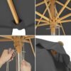 SONGMICS 300 cm Garden Umbrella, Octagonal Parasol with Sun Protection, Wooden Pole and Ribs, Tilt Mechanism, Base Not Included, for Balcony Terrace Garden Outdoor, Taupe GPU32BR - Billede 6