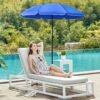 SONGMICS 1.6 m Parasol, Beach Umbrella, UPF 50+, Sun Protection, Portable Octagonal Polyester Canopy, Fibreglass Ribs, Tilt Mechanism, Carry Bag, for Beach Garden Balcony Pool, Blue GPU60BU - Billede 3