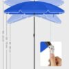 SONGMICS 1.6 m Parasol, Beach Umbrella, UPF 50+, Sun Protection, Portable Octagonal Polyester Canopy, Fibreglass Ribs, Tilt Mechanism, Carry Bag, for Beach Garden Balcony Pool, Blue GPU60BU - Billede 6