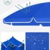 SONGMICS 1.6 m Parasol, Beach Umbrella, UPF 50+, Sun Protection, Portable Octagonal Polyester Canopy, Fibreglass Ribs, Tilt Mechanism, Carry Bag, for Beach Garden Balcony Pool, Blue GPU60BU - Billede 7