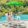 SONGMICS 1.6 m Parasol, Beach Umbrella, UPF 50+, Sun Protection, Portable Octagonal Polyester Canopy, Fibreglass Ribs, Tilt Mechanism, Carry Bag, for Beach Garden Balcony Pool, Green GPU60GN - Billede 3