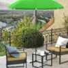 SONGMICS 1.6 m Parasol, Beach Umbrella, UPF 50+, Sun Protection, Portable Octagonal Polyester Canopy, Fibreglass Ribs, Tilt Mechanism, Carry Bag, for Beach Garden Balcony Pool, Green GPU60GN - Billede 4