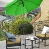 SONGMICS 1.6 m Parasol, Beach Umbrella, UPF 50+, Sun Protection, Portable Octagonal Polyester Canopy, Fibreglass Ribs, Tilt Mechanism, Carry Bag, for Beach Garden Balcony Pool, Green GPU60GN - Billede 5