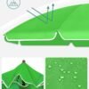 SONGMICS 1.6 m Parasol, Beach Umbrella, UPF 50+, Sun Protection, Portable Octagonal Polyester Canopy, Fibreglass Ribs, Tilt Mechanism, Carry Bag, for Beach Garden Balcony Pool, Green GPU60GN - Billede 7